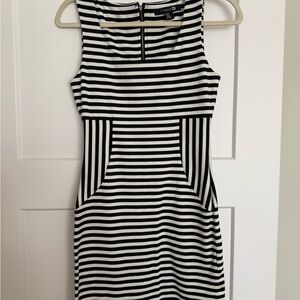 Forever 21 Black & White Striped Sleeveless Mini Dress
